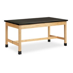 Diversified Spaces Science Table, Plastic Laminate Top, 72 x 42 x 30 Inches, Oak Frame