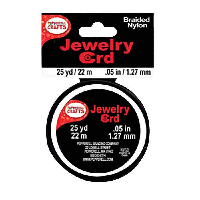 Pepperell Braiding Jewelry Cord, 1.5 Millimeters x 25 Yards, Black
