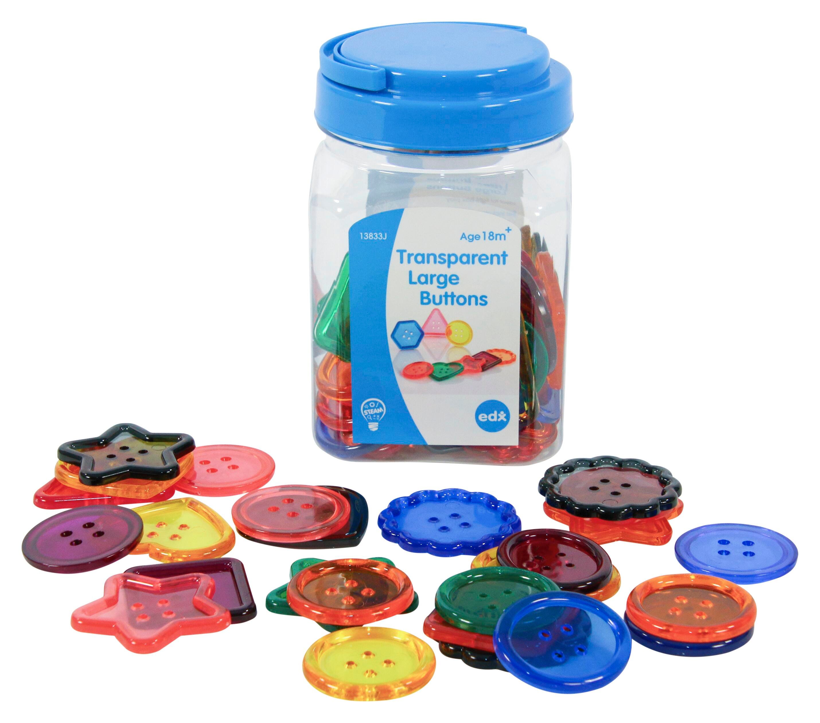 Edx Education Transparent Large Buttons, 260 Grams 2134482