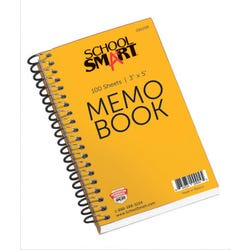 School Smart Side Opening Memo Notebook, 3 x 5 Inches, 100 Sheets 085208