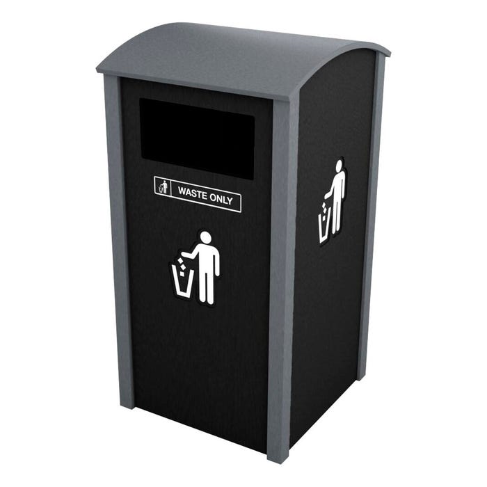 Berkeley 32 Gallon Sideload Single Waste Enclosure, Curve Top, 21 x 21 x 46 Inches