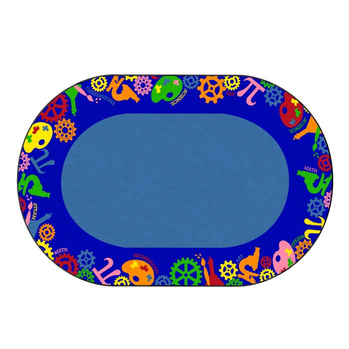 Childcraft STEAM Carpet for Classrooms, Oval