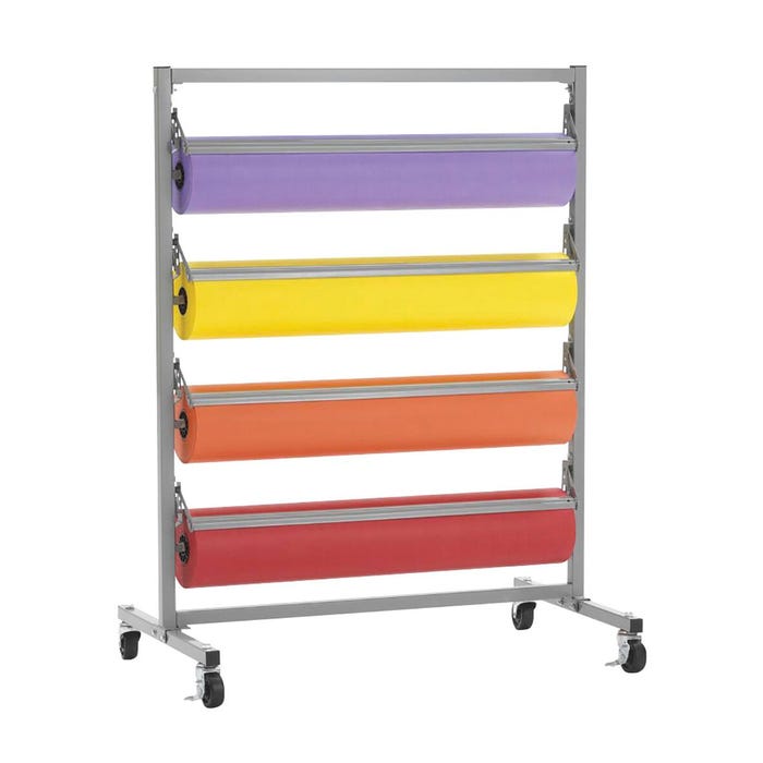 Bulman Paper Cutter Tower Unit with Casters, Horizontal, 4 Roll