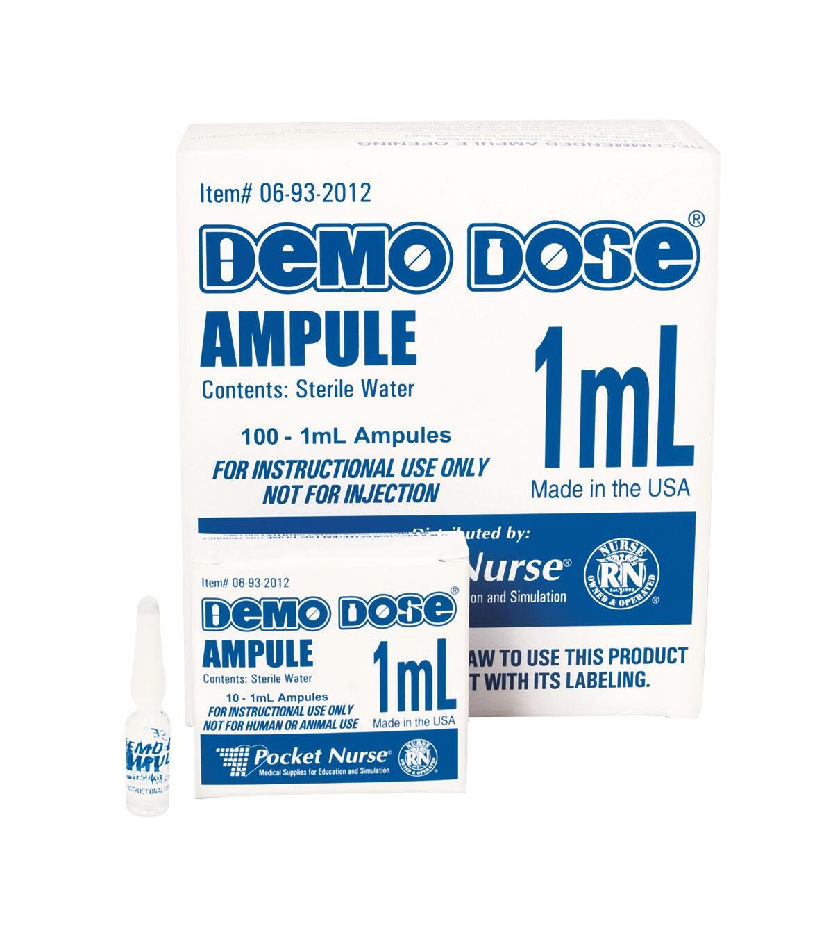 Demo Dose® Clear Ampule (Training Use), 1 mL