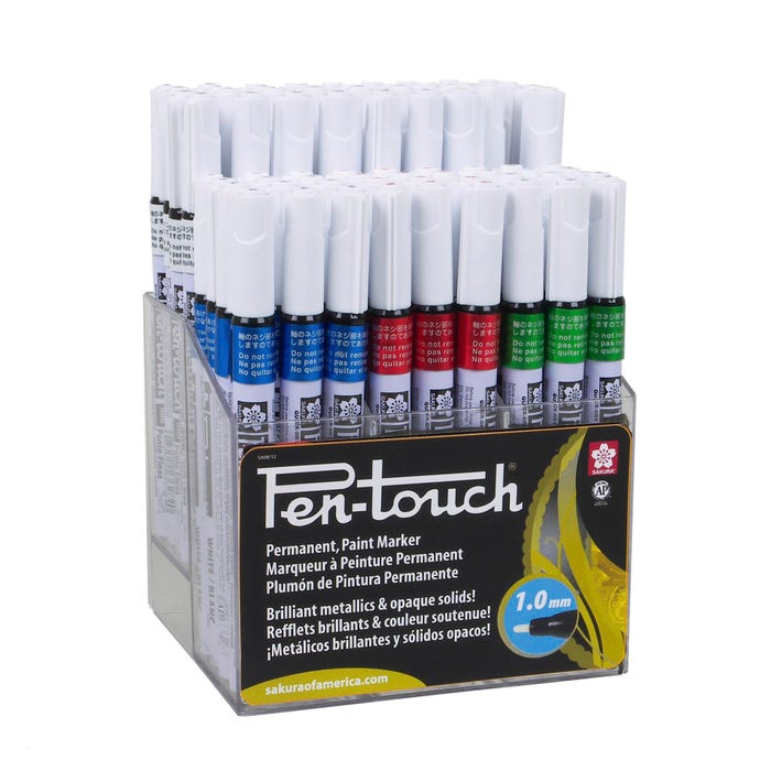 Sakura Pentouch Paint Markers, Fine Tip, Assorted Basic Colors, Set of 72 1537472