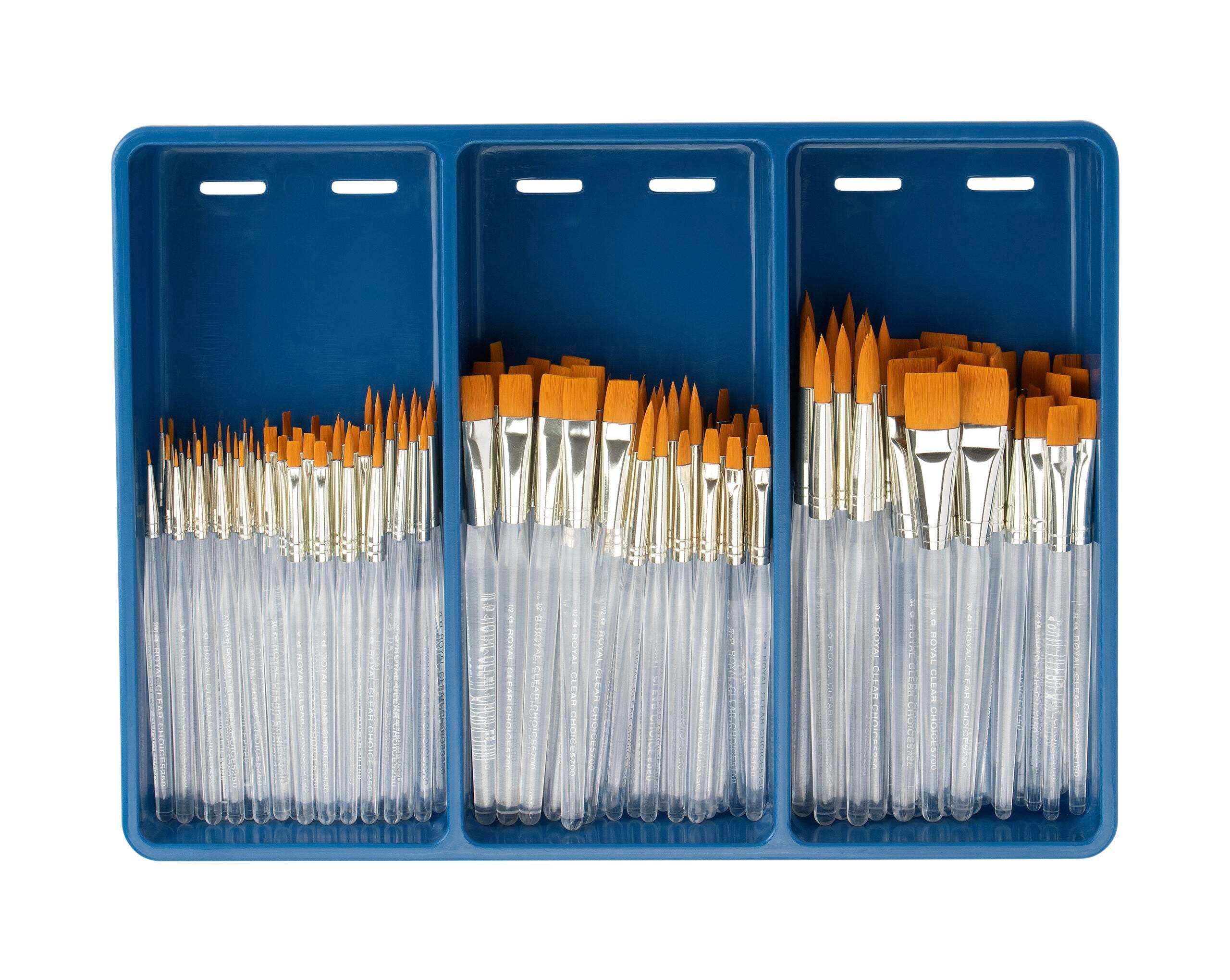 Royal & Langnickel Waterproof Standard Golden Taklon Hair Clear Choice Combo, Assorted Size, White, Set of 144 402318