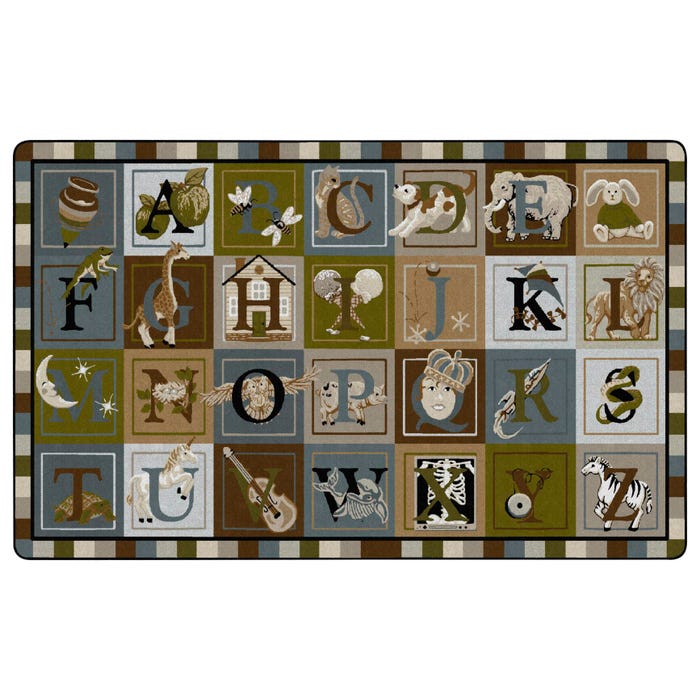 Flagship Carpets ABC Blocks Carpet, Rectangle