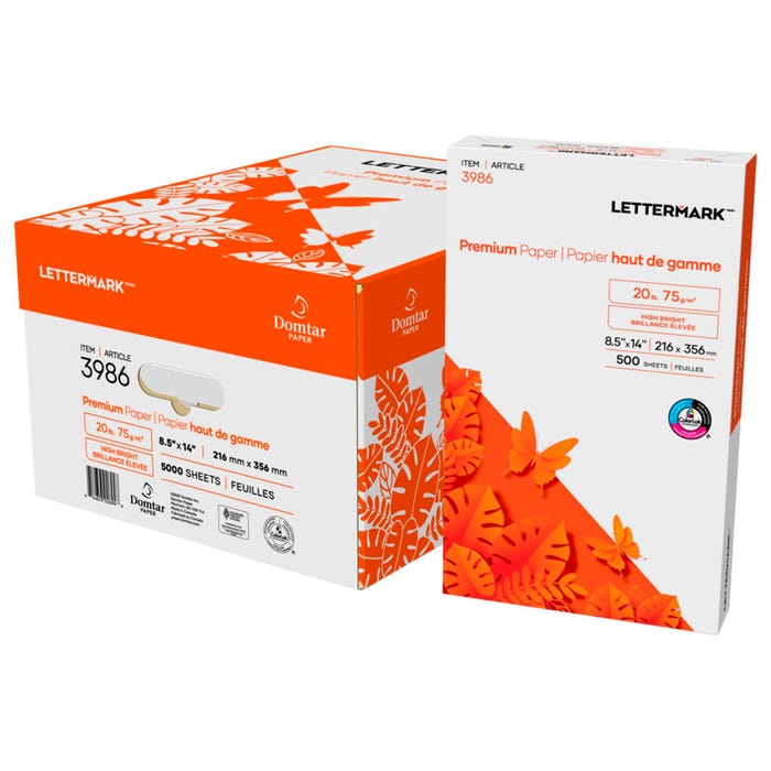 Lettermark Premium Copy Paper, 8-1/2 x 14 Inches, White, 5000 Sheets