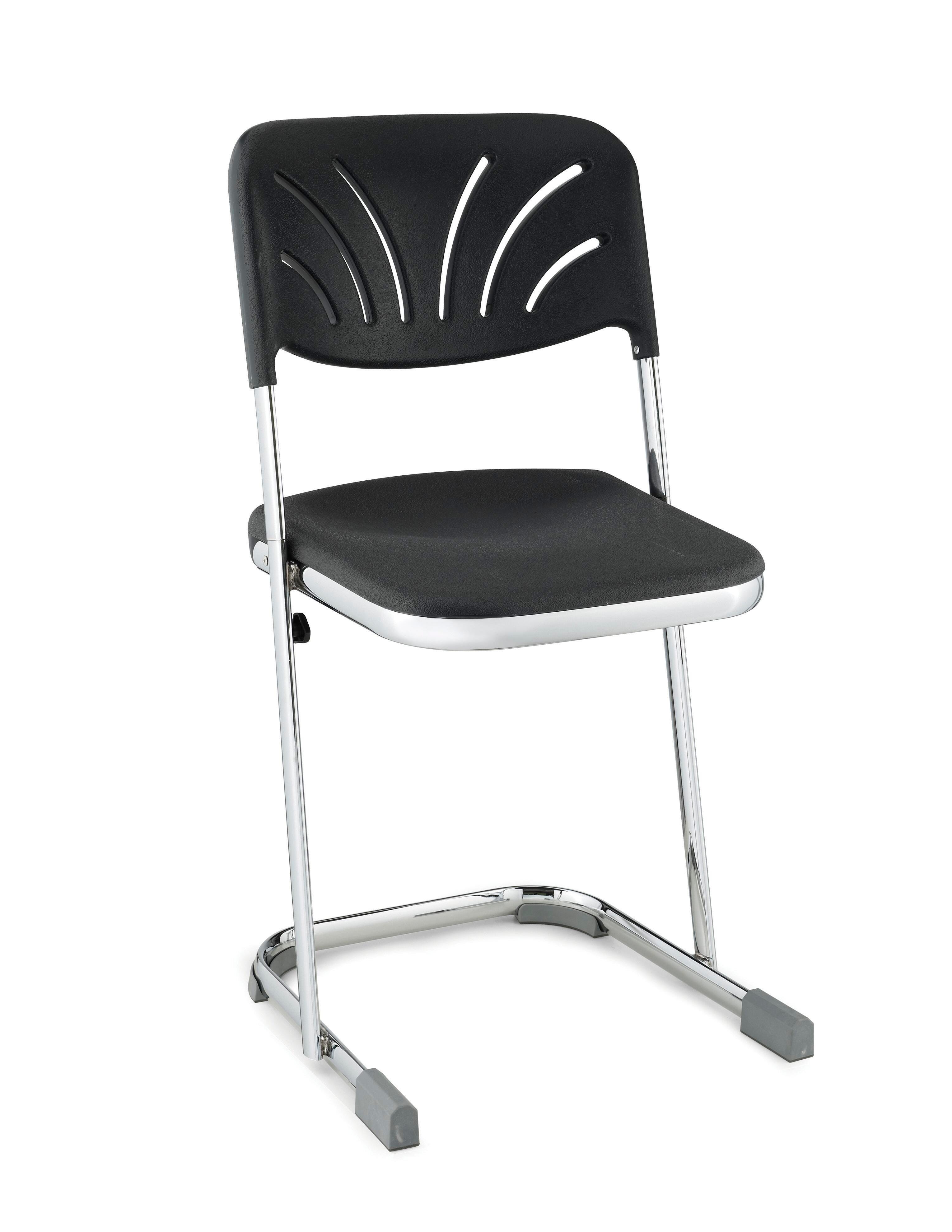 NPS® 18" Elephant Z-Stool With Backrest, Black Seat and Chrome Frame 1366665