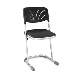 NPS® 18" Elephant Z-Stool With Backrest, Black Seat and Chrome Frame 1366665