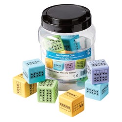 Hand2Mind Dice Multiple Representation Ten-Frame Foam Dice, Grades K to 2, Item Number 2098314