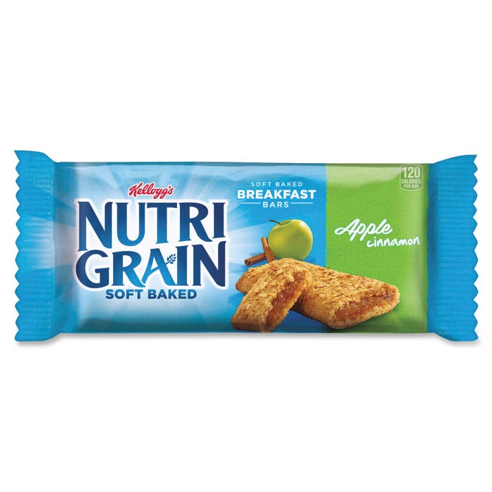 Kellogg's Nutri-Grain Apple Cinnamon Low Fat Cereal Bar, 1.3 Ounce, Pack of 16