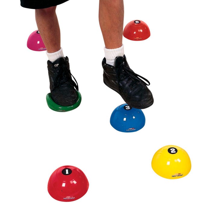 Sportime Numbered Step-N-Stones, 2-5/8 x 5-1/4 Inches, Assorted Colors, Set of 6