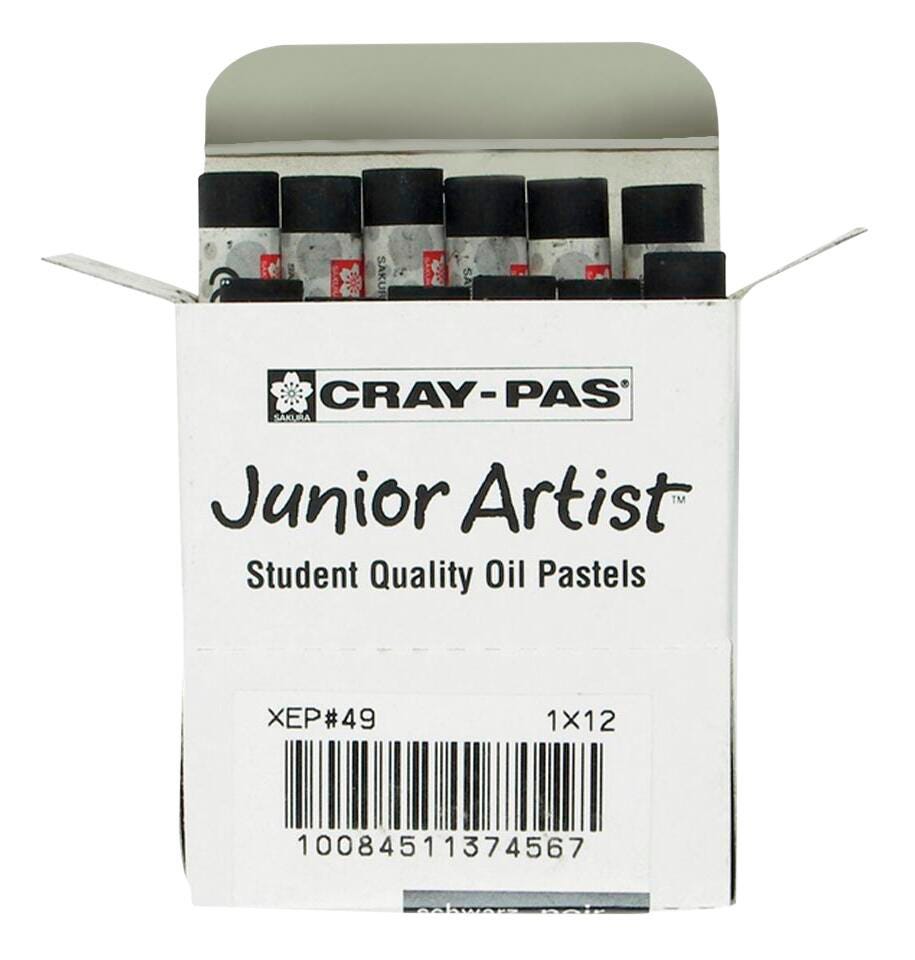 Sakura Cray-Pas Junior Artist Oil Pastels, Black, Pack of 12 405702
