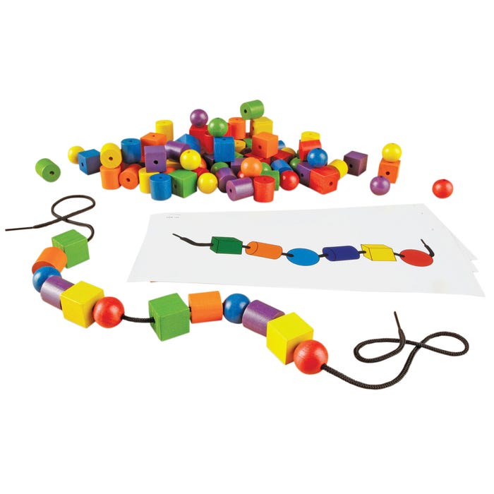 Learning Resources Beads and Patterns Card Activity Set, 130 Pieces