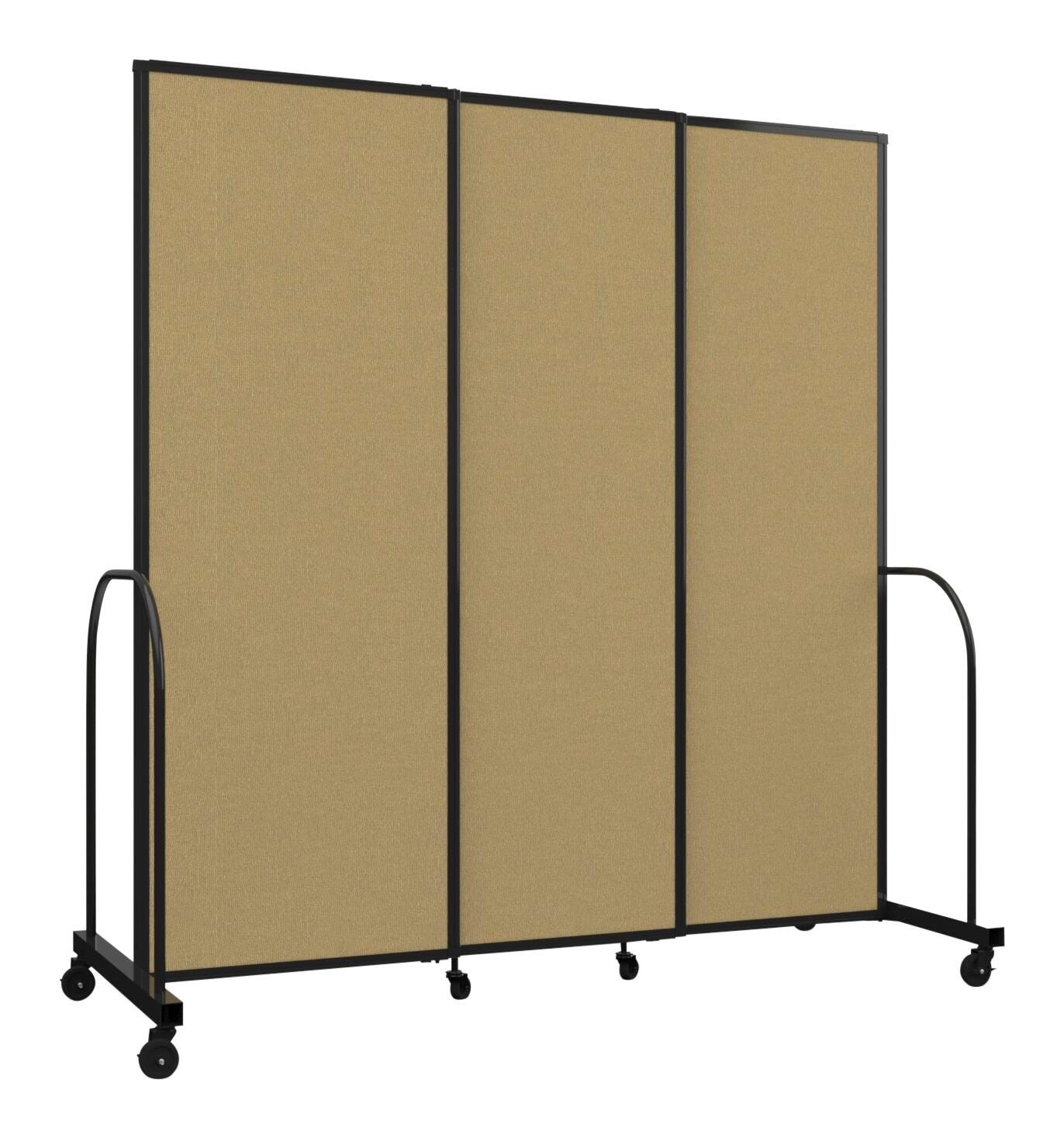 Screenflex Freestanding Sliding Room Divider, 3 Panels, 7 Feet 2 Inches W, Black Trim 4002535