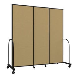 Screenflex Freestanding Sliding Room Divider, 3 Panels, 7 Feet 2 Inches W, Black Trim 4002535