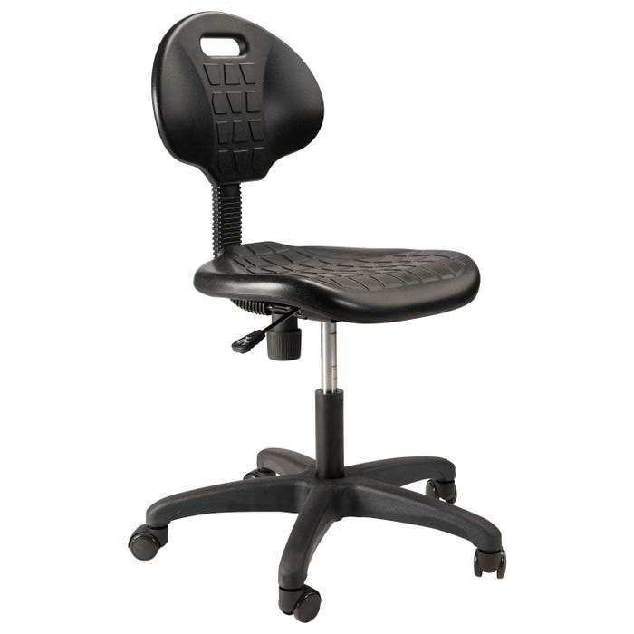 National Public Seating Kangaroo Stool, 30 x 30 x 16 to 21 Inches, Black
