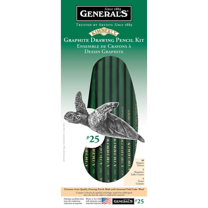 General's Kimberly Graphite Drawing Pencils, Assorted Hardness, Set of 12