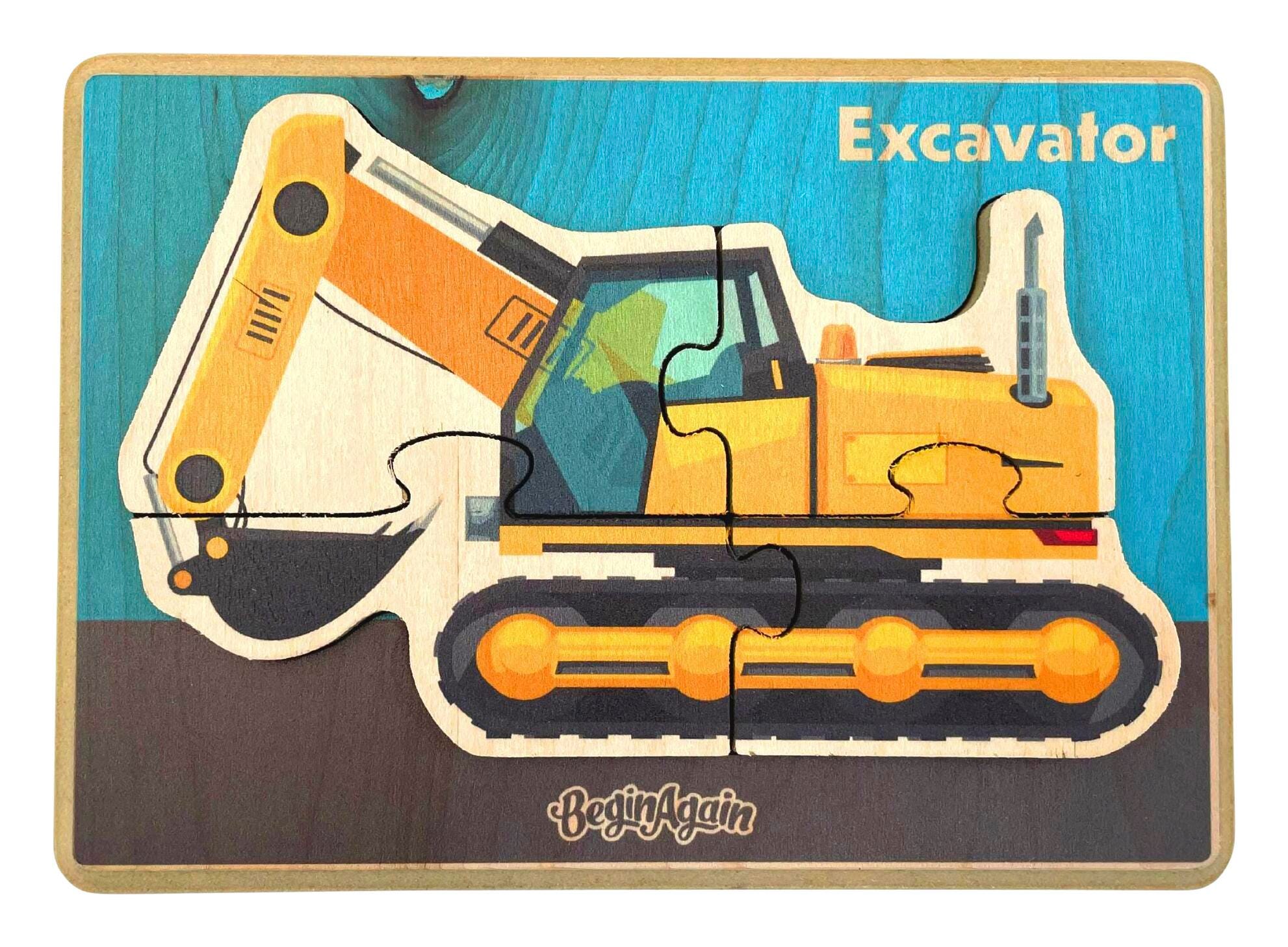 BeginAgain Excavator Puzzle, 4 Pieces 2151223