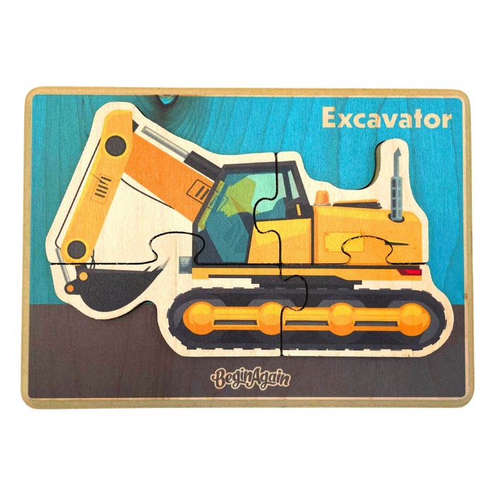 BeginAgain Excavator Puzzle, 4 Pieces