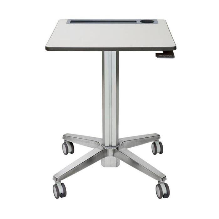Ergotron LearnFit Adjustable Standing Desk, 24 x 22 x 34 to 50 Inches, White Top, Silver Base