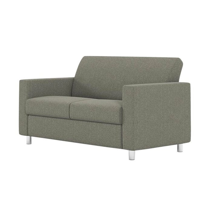 AIS NV 2-Seater Loveseat, Silver Metal Legs, 58 x 32-1/2 x 34 Inches