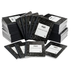 School Smart Hard Cover Ruled Composition Book, 9-3/4 x 7-1/2 Inches, 100 Sheets, Pack of 48