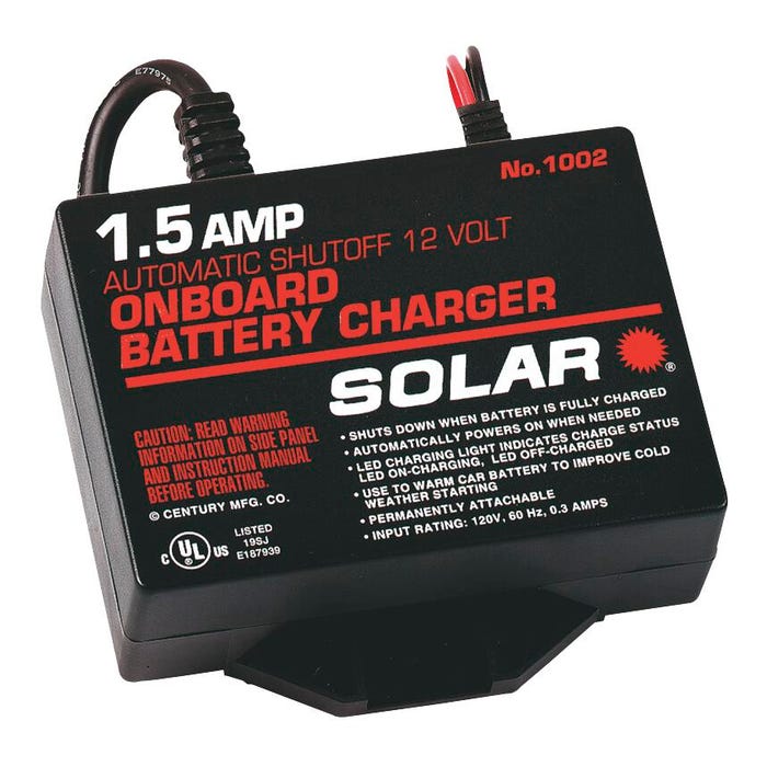 Clore Automotive Automatic Compact Multi-Use Solar On Board Charger, 12 V