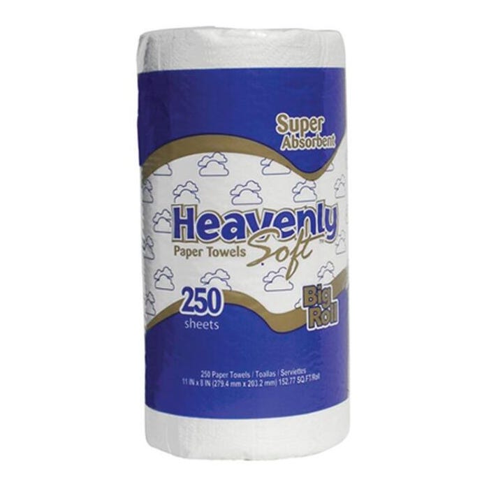 Heavenly Soft Big Roll Paper Towels, Perforated, 2-Ply, White, 250 Sheets, Case of 12