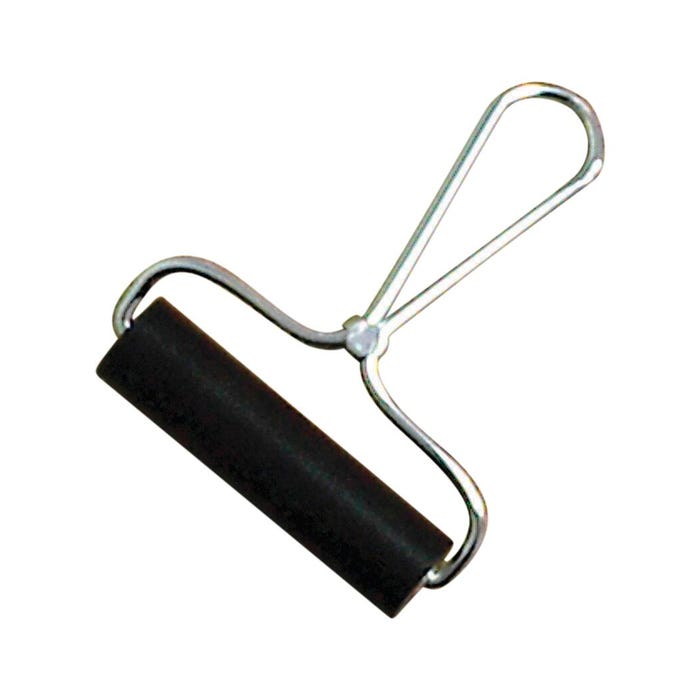 Rollrite Lightweight Hard Rubber Brayer with Metal Handle, 4 Inches