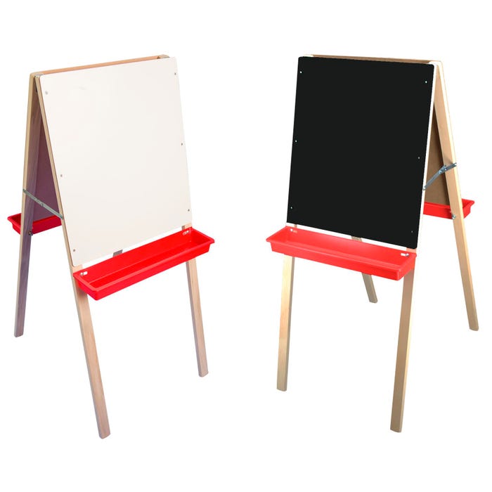 Crestline Child's Double Easel, 19 x 19 x 44 Inches, Black Chalk/Dry Erase