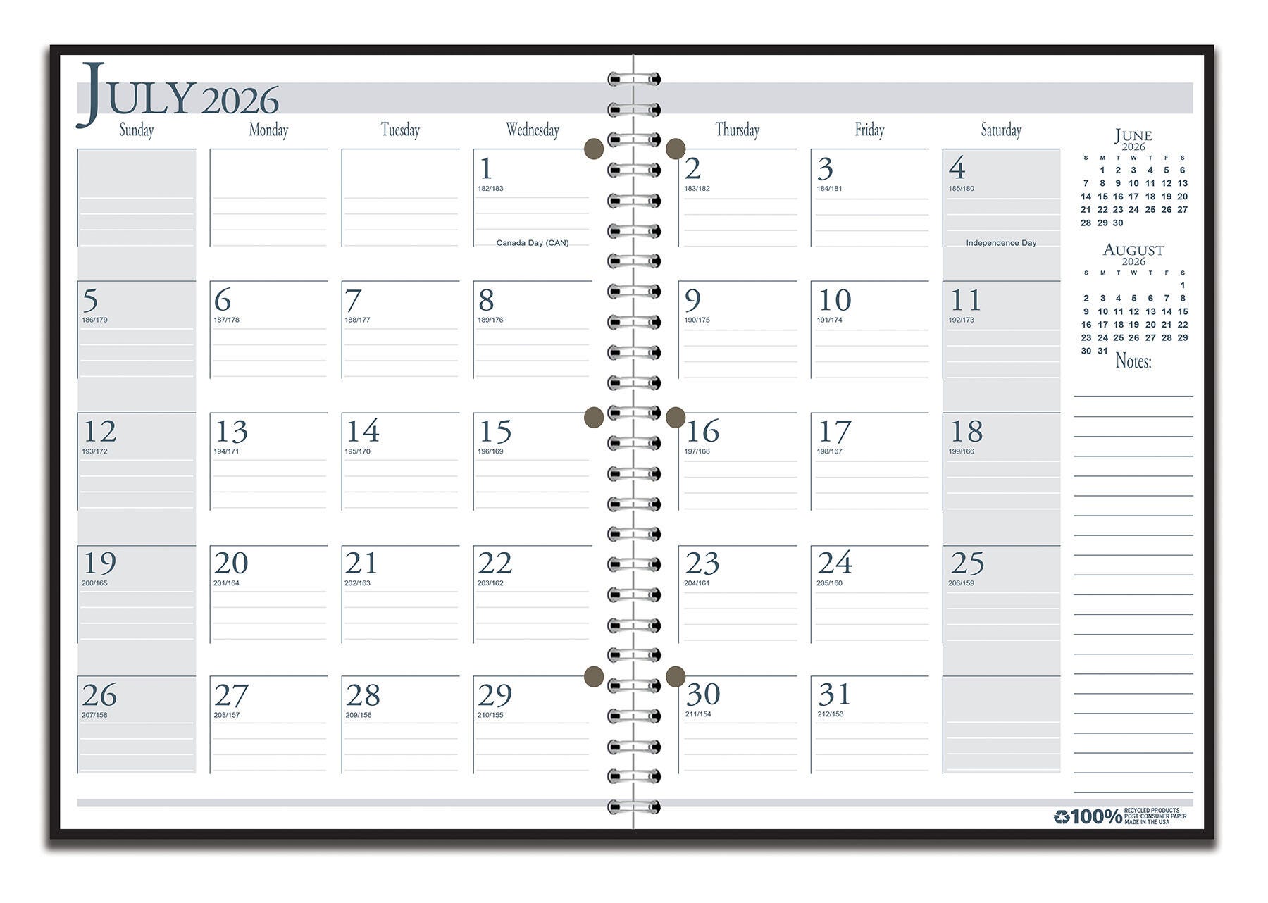 Image for House of Doolittle Recycled Spiral Bound Monthly Academic Planner, July 2026 to August 2027, 8-1/2 x 11 Inches from School Specialty