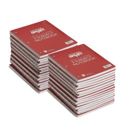 School Smart Spiral Perforated 3 Subject Wide Ruled Notebook, 10-1/2 x 8 Inches, Pack of 24
