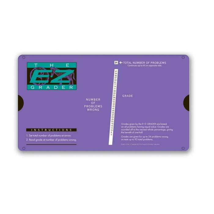 E-Z Grader Test Quiz and Homework Scorer, 8-1/2 x 4-3/4 Inches, Purple