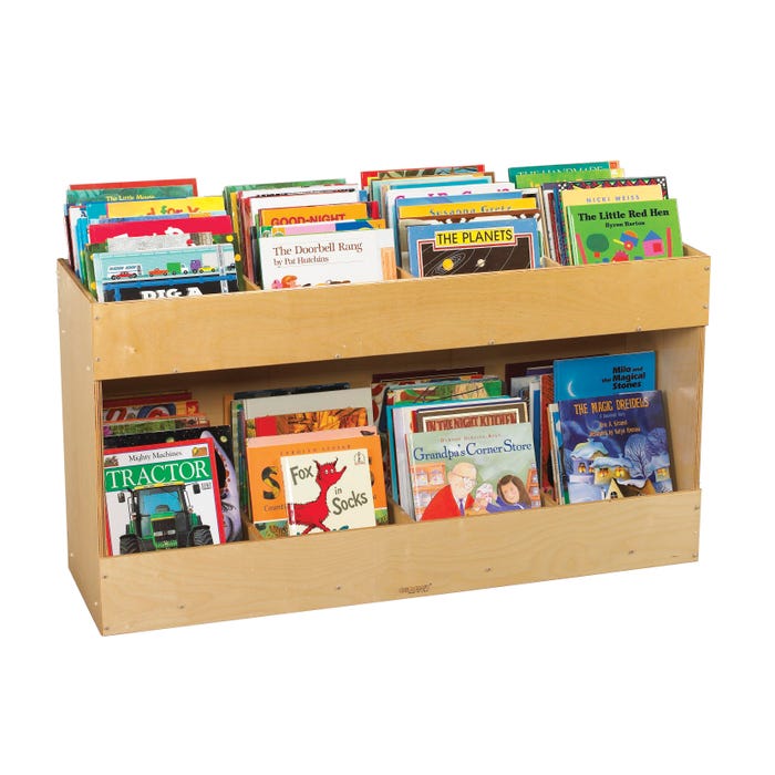 Childcraft Single-Sided Mobile Book Center Bookcase, Wooden, 47-3/4 x 14-1/4 x 26 Inches