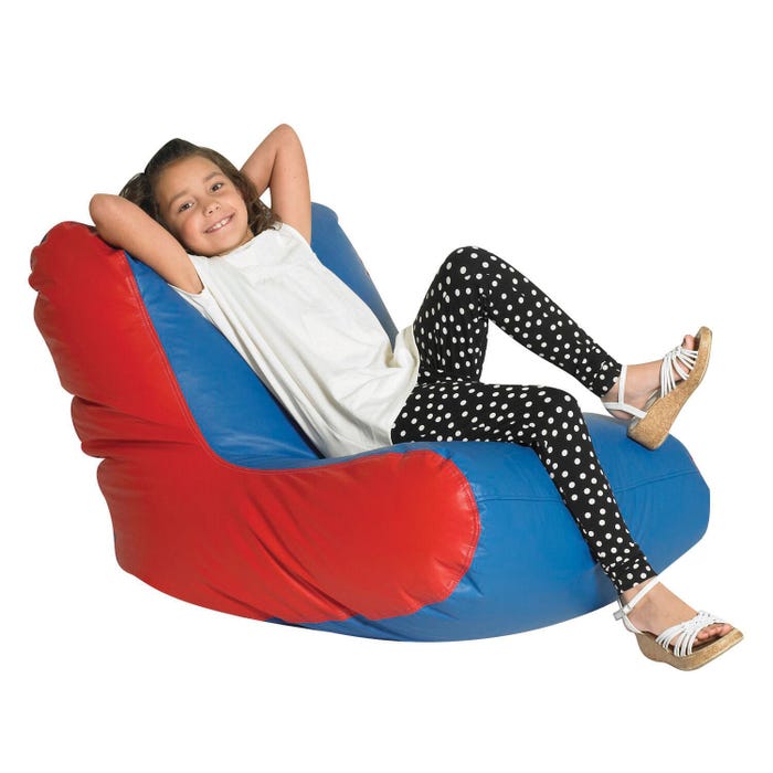 Children's Factory High Back School Chair, Vinyl, Blue/Red