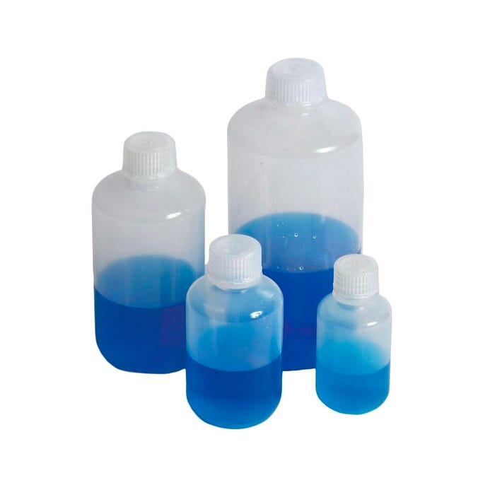 United Scientific UniStore Narrow Mouth Reagent Bottles, Polypropylene, 500 Milliliters, Pack of 12