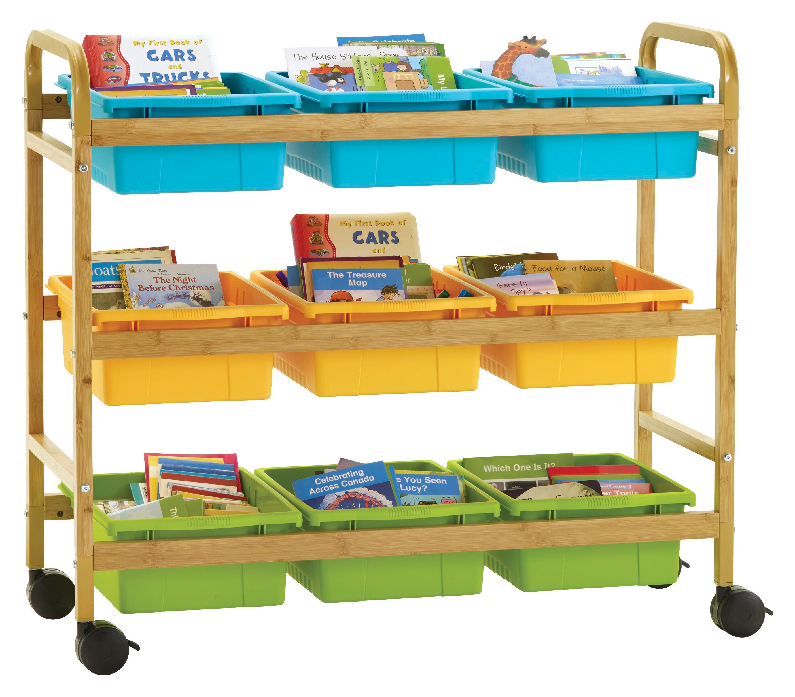 Copernicus Bamboo Book Browser Cart with Vibrant Cool Tub Combo, Item Number 2091720