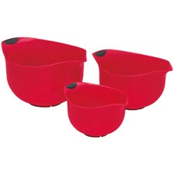 Cuisinart 3-Piece Set of Plastic Mixing Bowls, Red 2124960