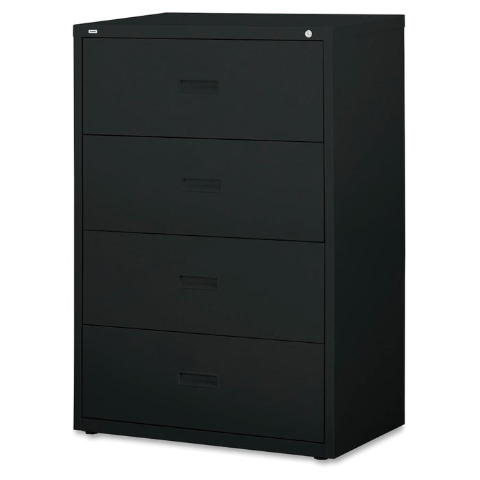 Lorell Black Lateral Files, 4-Drawer, 30 x 18-5/8 x 52-1/2 Inches