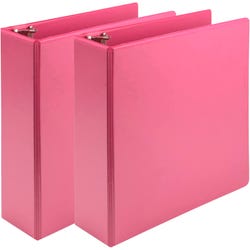 Samsill Earth's Choice Fashion View Binders, Round Ring, 3 Inch, Berry, Pack of 2 2130290