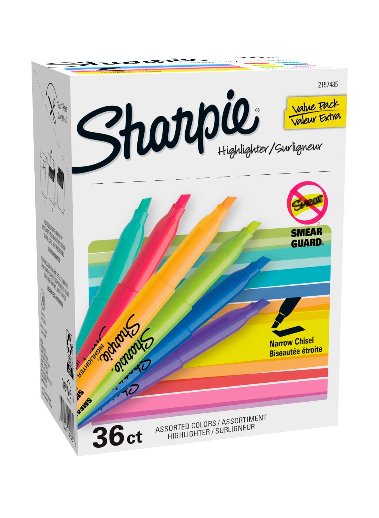 Sharpie Pocket Style Highlighters, Chisel Tip, Assorted Colors, Set of 36 2047945