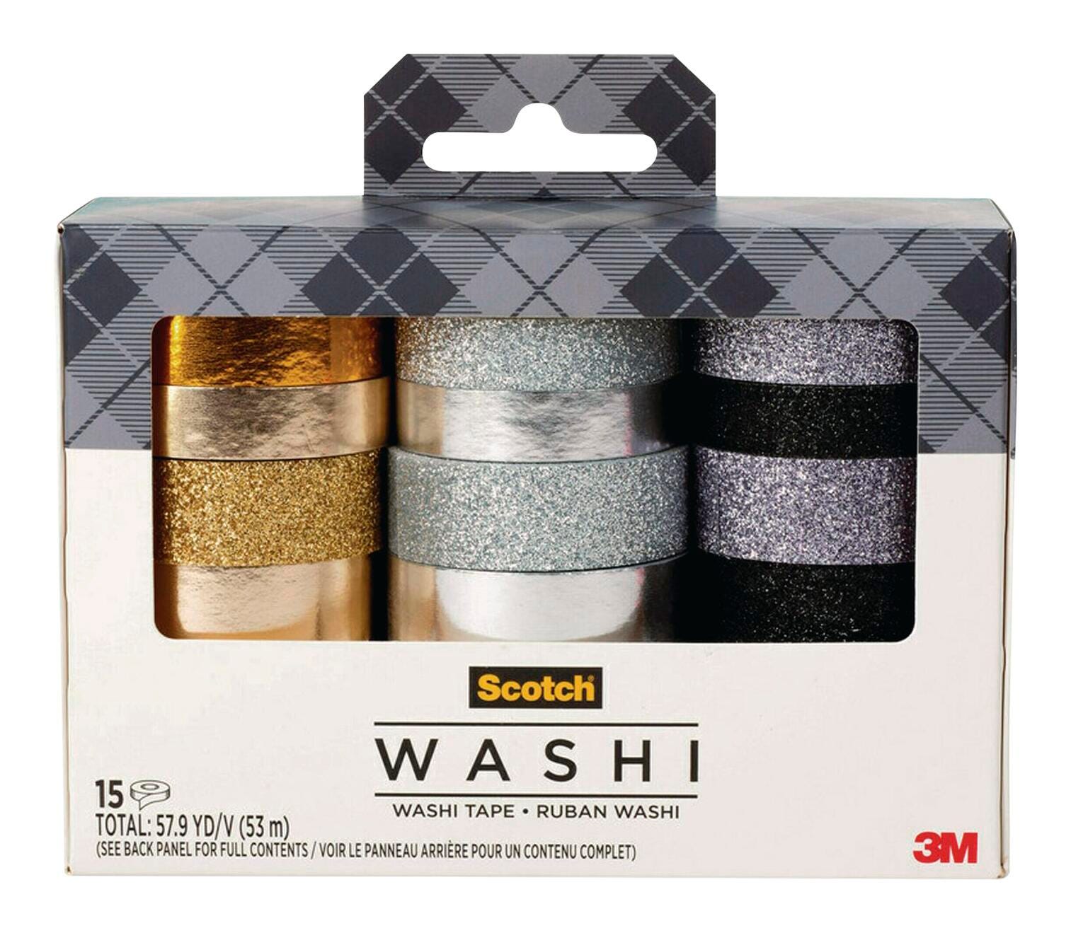 Image for Scotch Washi Tape, Glitter Metallic, Pack of 15 from School Specialty