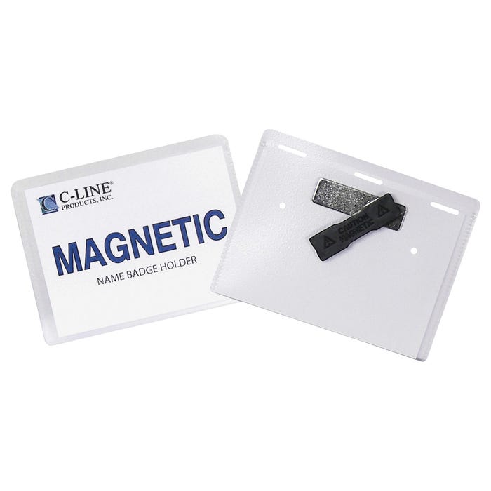 C-Line Magnetic Style Name Badge Kit, 4 x 3 Inches, Pack of 20