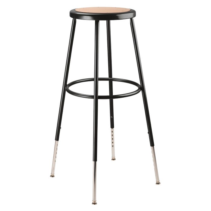 National Public Seating Height Adjustable Heavy Duty Steel Stool, 31-39 Inch Adjustable Height, Gray