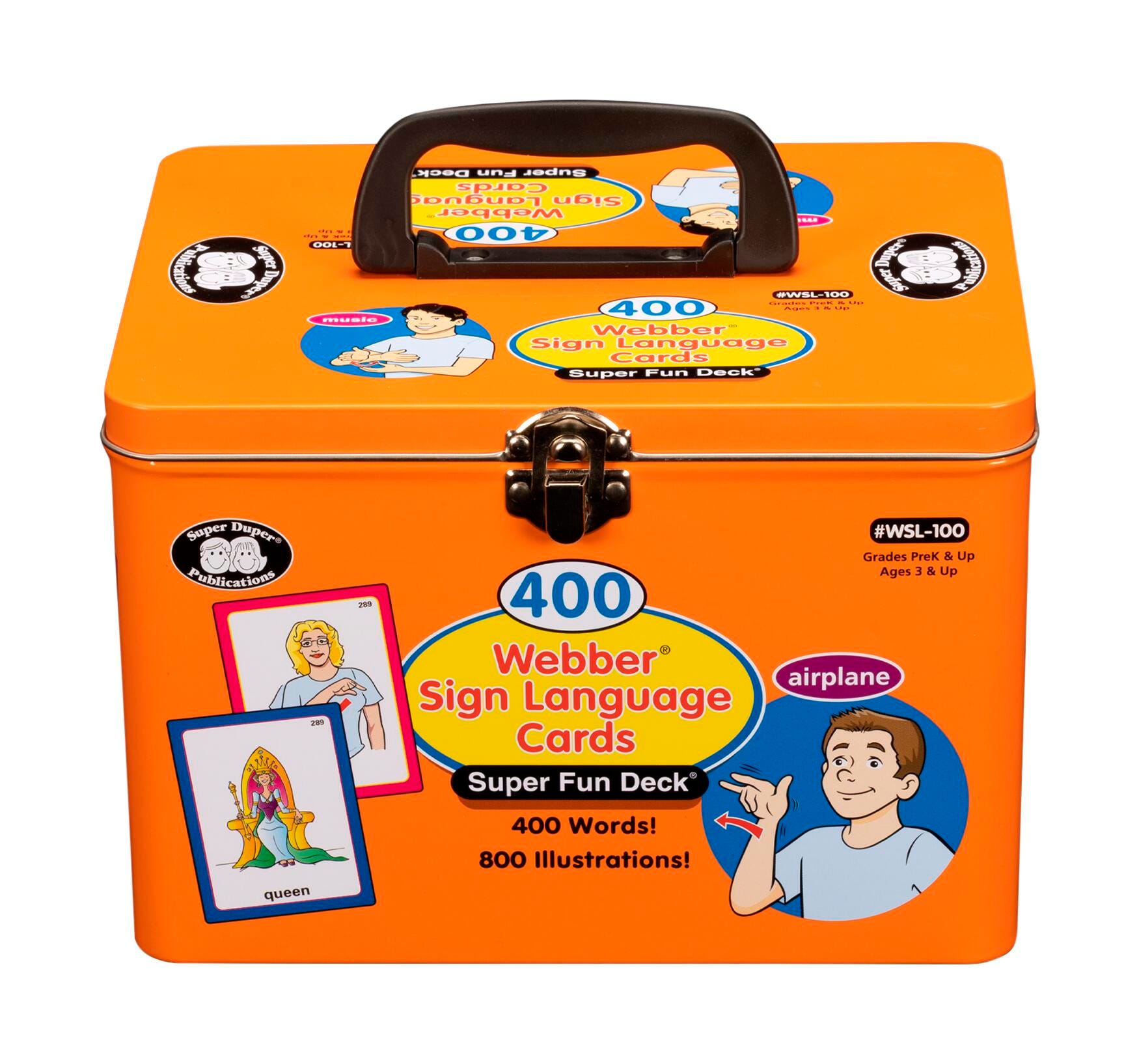 Super Duper Webber Sign Language Cards with Illustrations, Set of 400 2119648