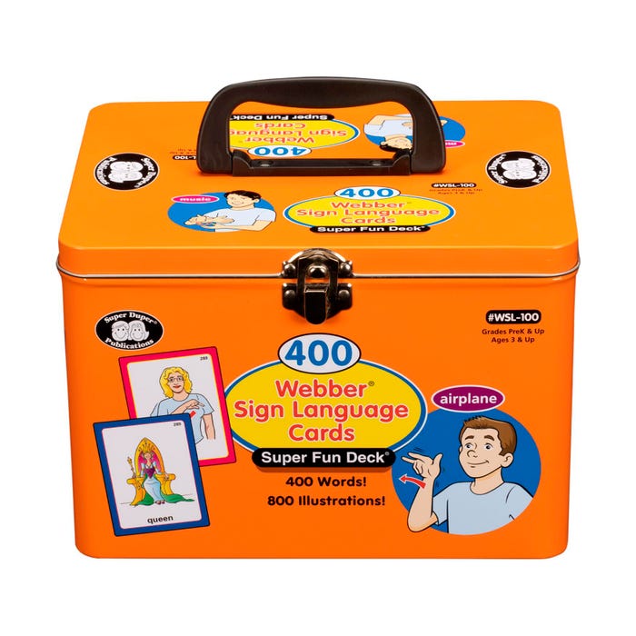 Super Duper Webber Sign Language Cards with Illustrations, Set of 400