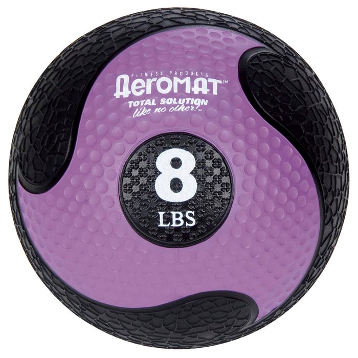 Aeromat Deluxe Medicine Ball, 8 Pounds, Black and Purple