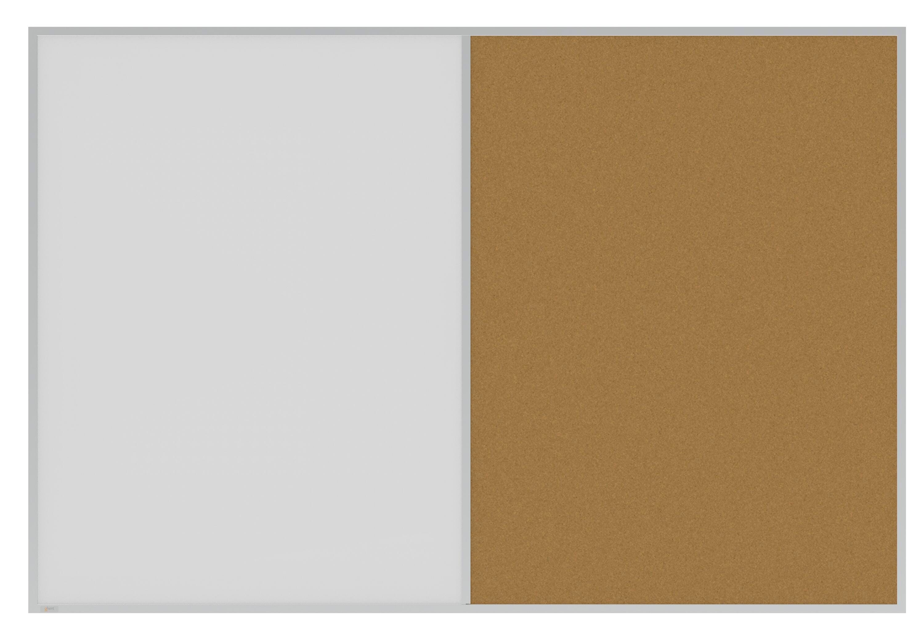 Ghent Aluminum Framed Whiteboard Corkboard Combo, 6 x 4 Feet 2133397